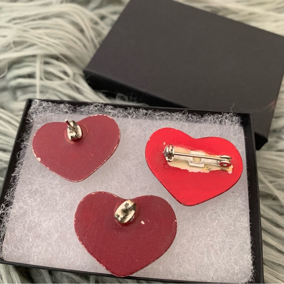 Vintage Heart Earrings and matching Brooch Pin - Picture 3 of 6